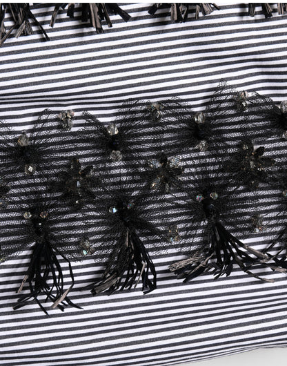 Pantalones de traje a rayas grises y negras con adornos de Dolce & Gabbana