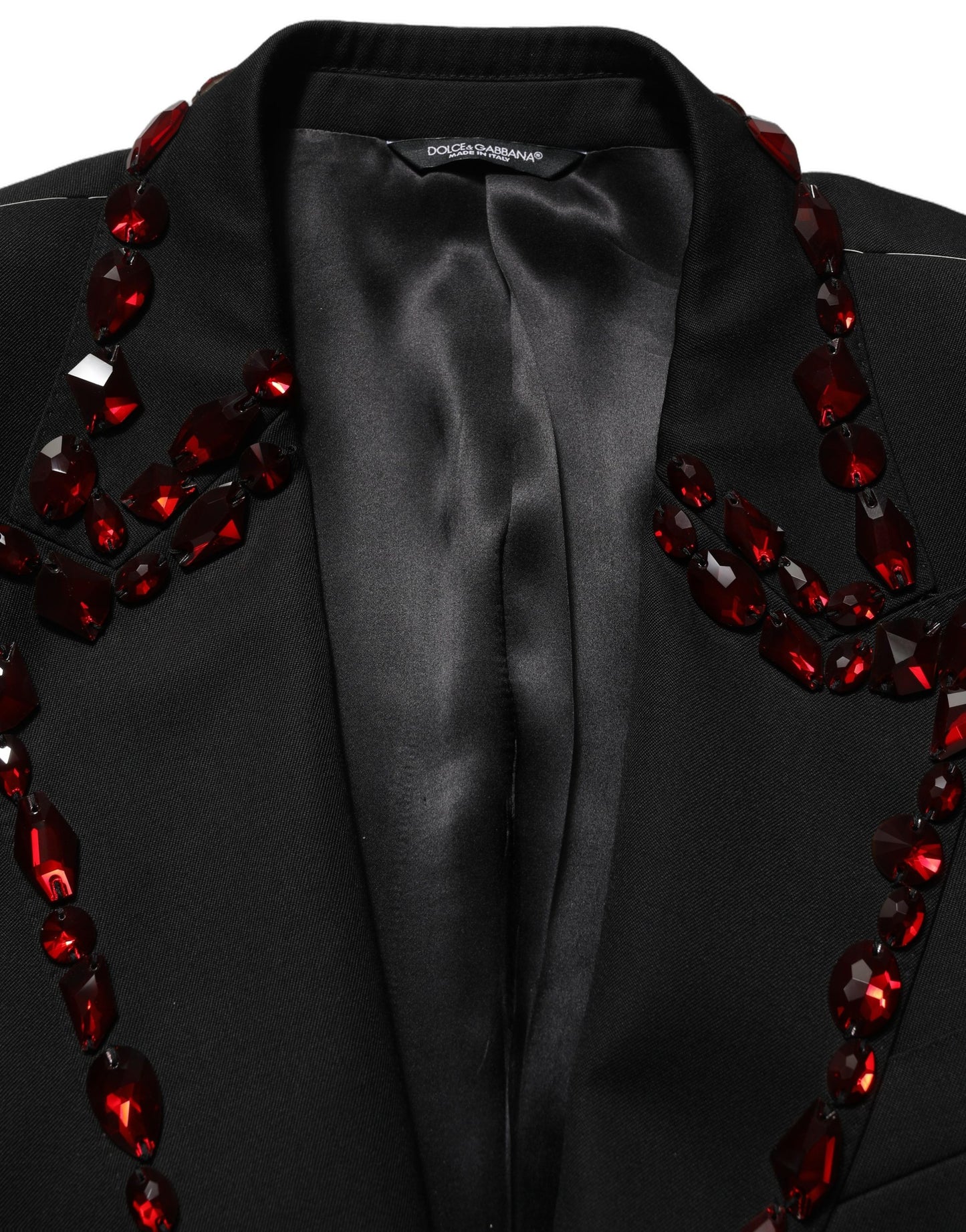 Traje de 2 piezas Dolce & Gabbana negro con adornos de cristal