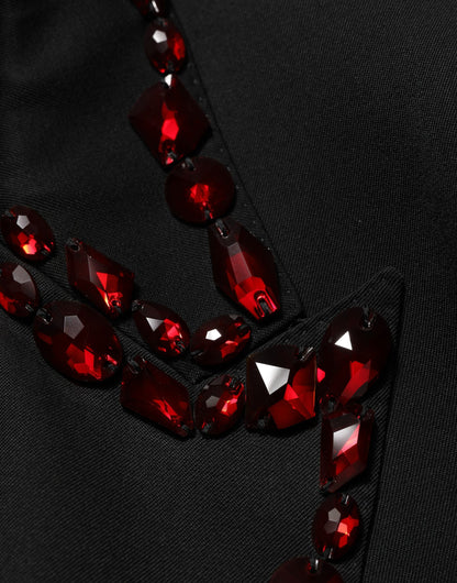 Traje de 2 piezas Dolce & Gabbana negro con adornos de cristal