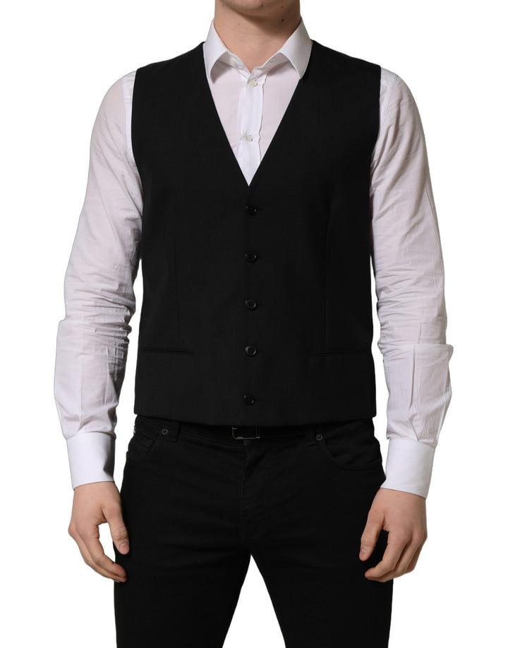 Gilet simple boutonnage Dolce & Gabbana en laine noire