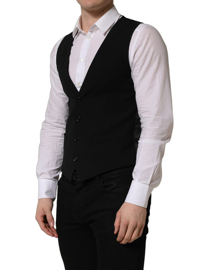 Gilet simple boutonnage Dolce & Gabbana en laine noire