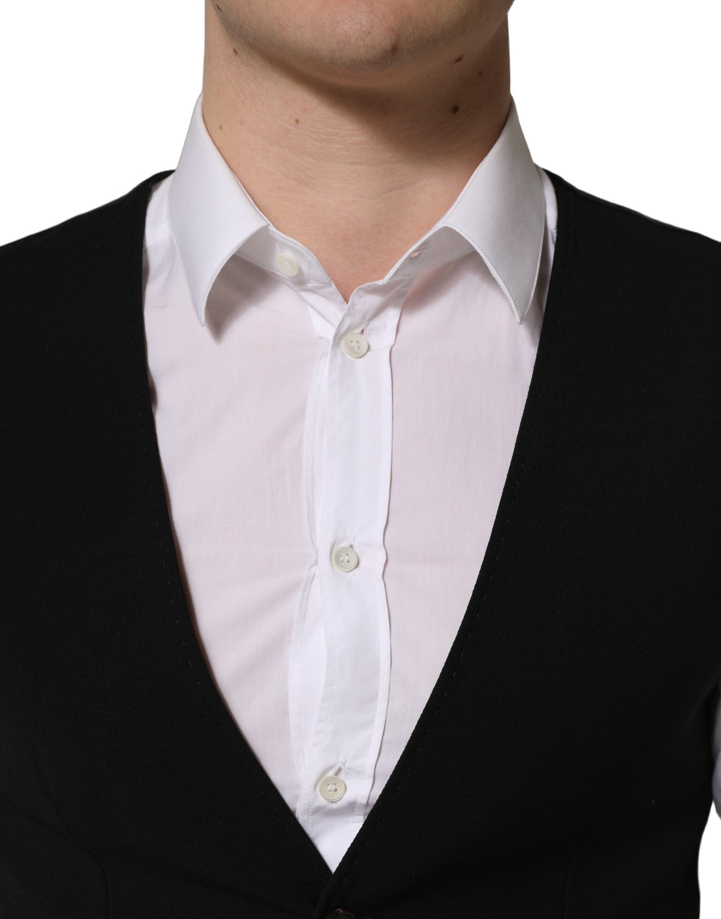 Gilet simple boutonnage Dolce & Gabbana en laine noire