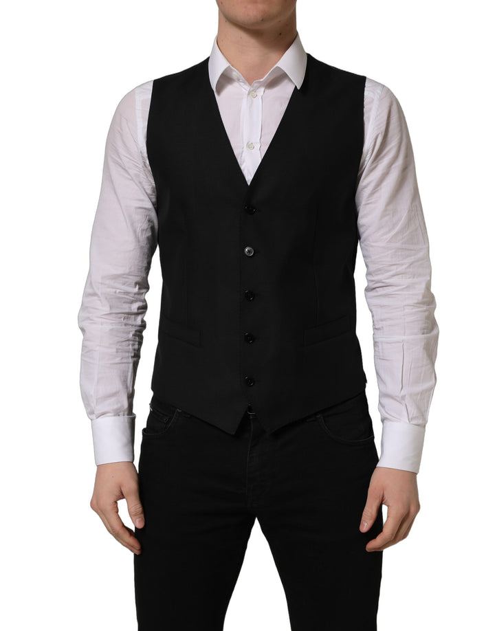 Gilet simple boutonnage Dolce & Gabbana en laine noire