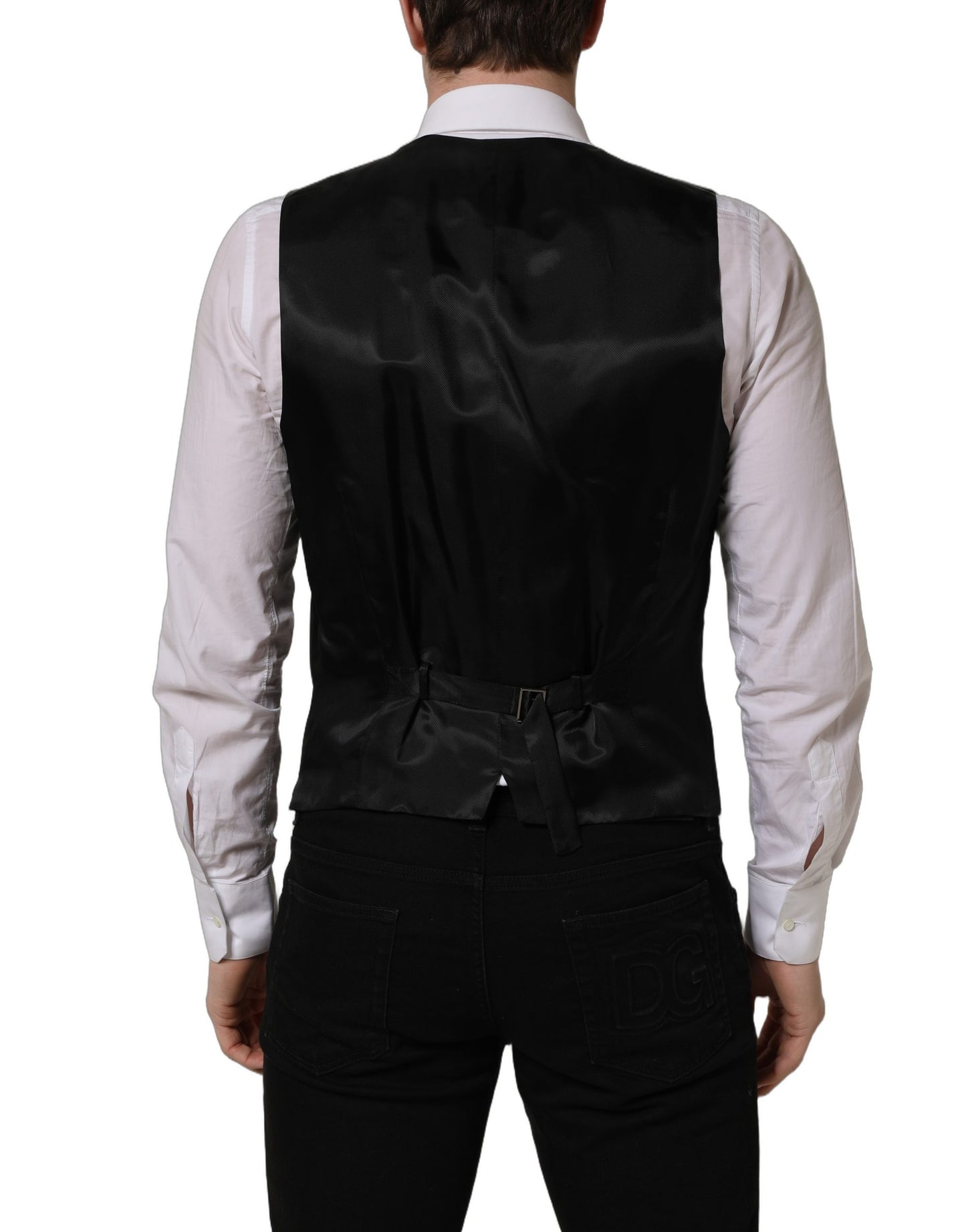 Chaleco Dolce & Gabbana negro de lana de un solo botón