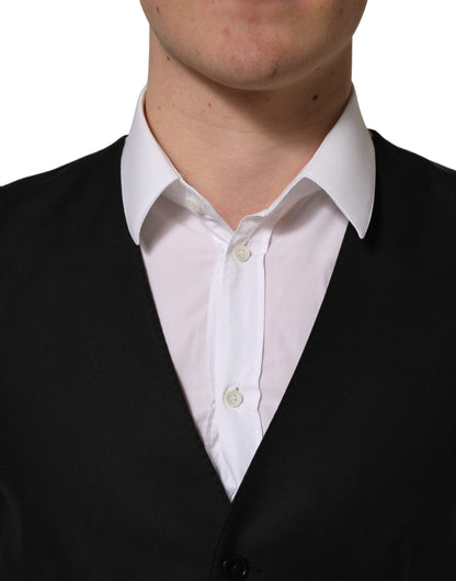 Chaleco Dolce & Gabbana negro de lana de un solo botón