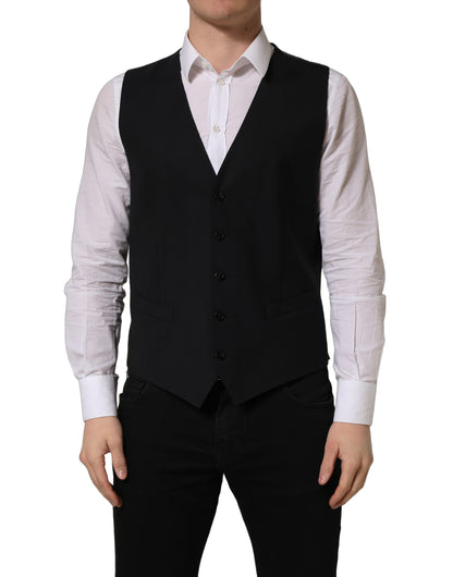Gilet simple boutonnage Dolce & Gabbana en laine noire