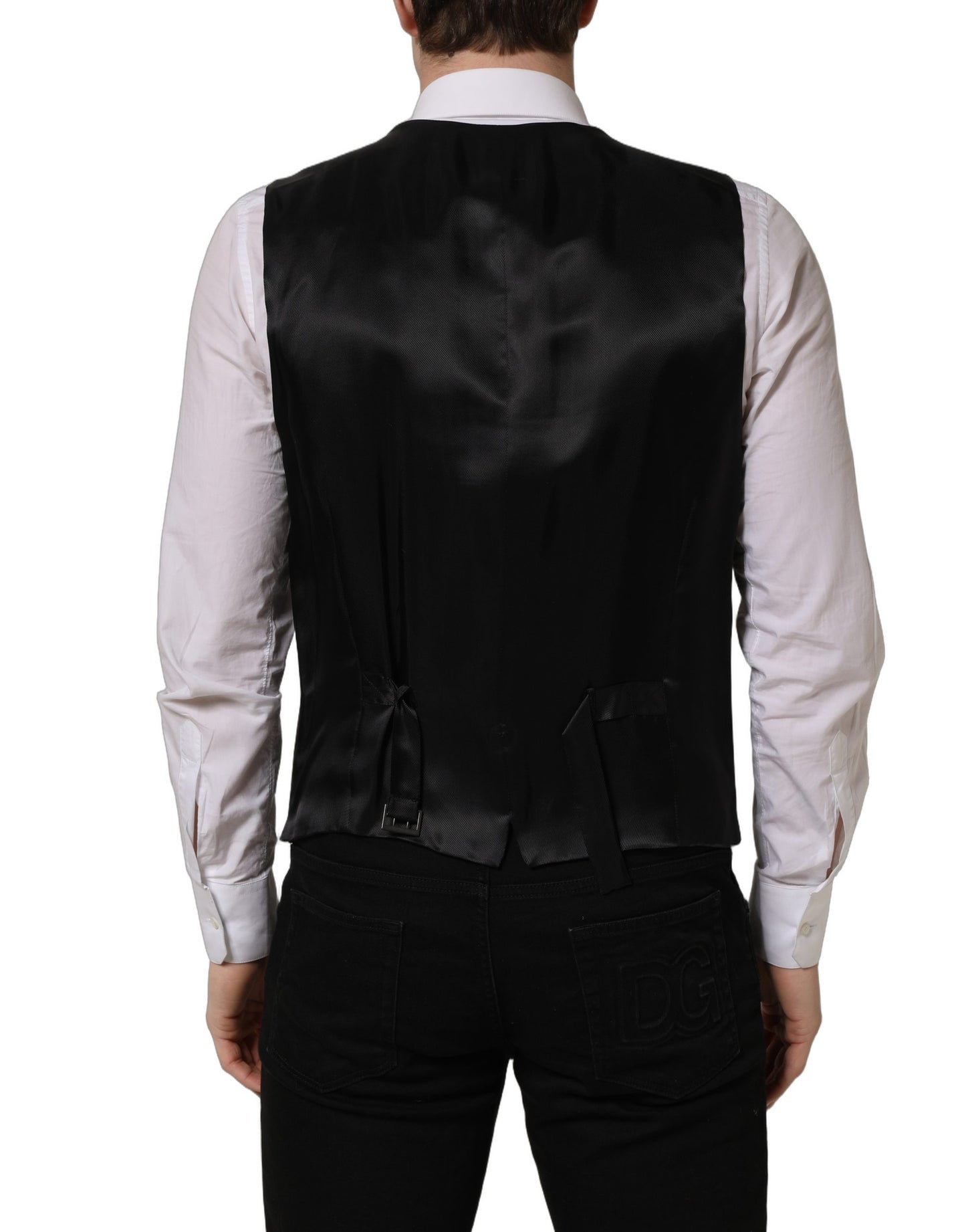 Gilet simple boutonnage Dolce & Gabbana en laine noire