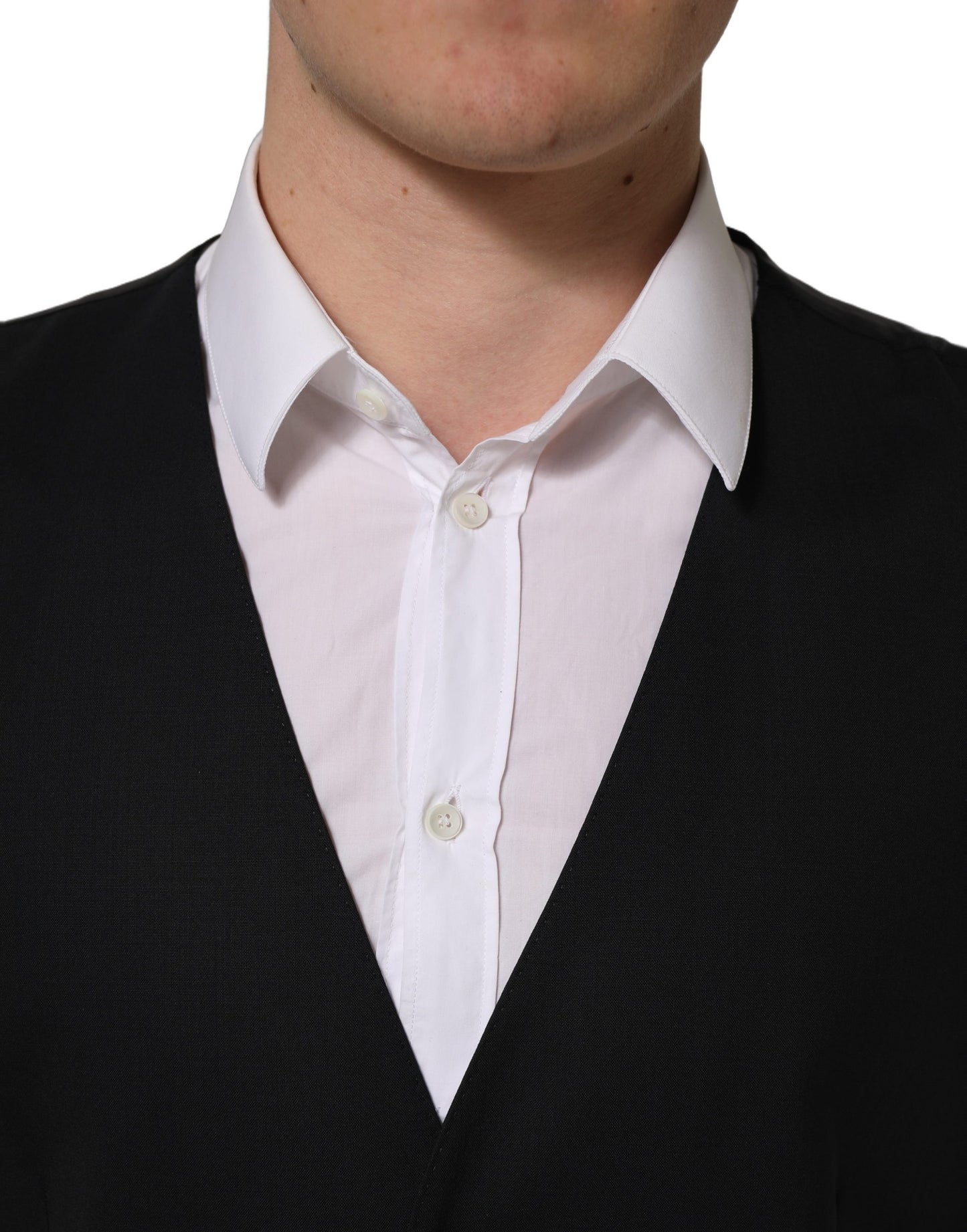 Gilet simple boutonnage Dolce & Gabbana en laine noire