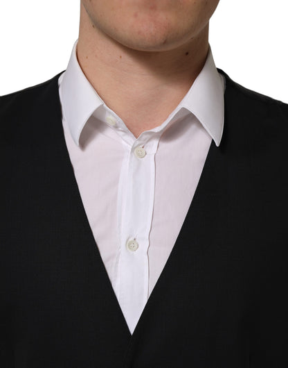 Gilet simple boutonnage Dolce & Gabbana en laine noire