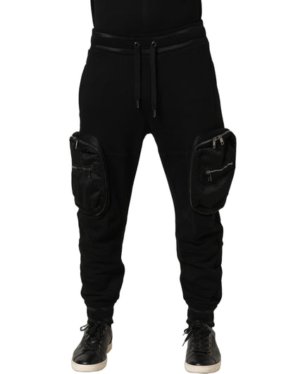 Pantalon de jogging cargo Dolce & Gabbana noir taille mi-haute
