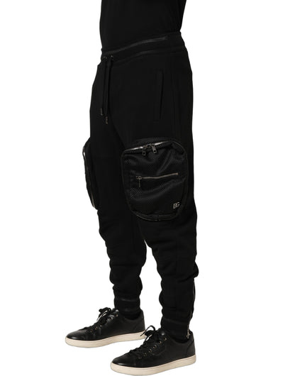 Pantalon de jogging cargo Dolce & Gabbana noir taille mi-haute