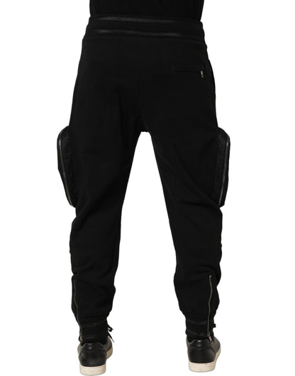 Pantalon de jogging cargo Dolce & Gabbana noir taille mi-haute