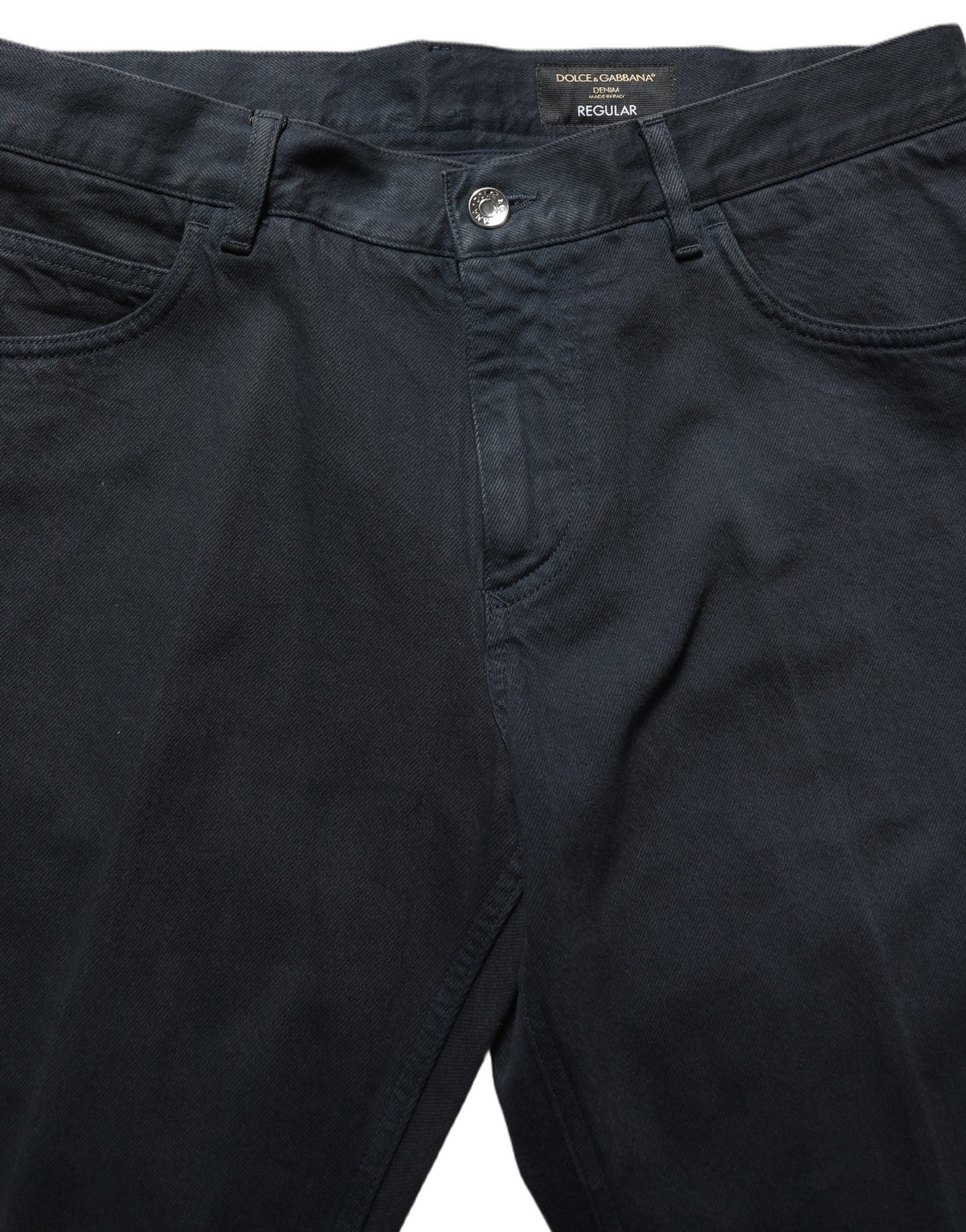Dolce & Gabbana Vaqueros de Algodón Negro de Talle Medio Ajustados para Hombre