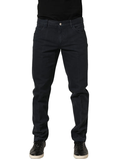 Dolce & Gabbana Vaqueros de Algodón Negro de Talle Medio Ajustados para Hombre