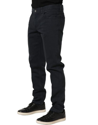 Dolce & Gabbana Vaqueros de Algodón Negro de Talle Medio Ajustados para Hombre