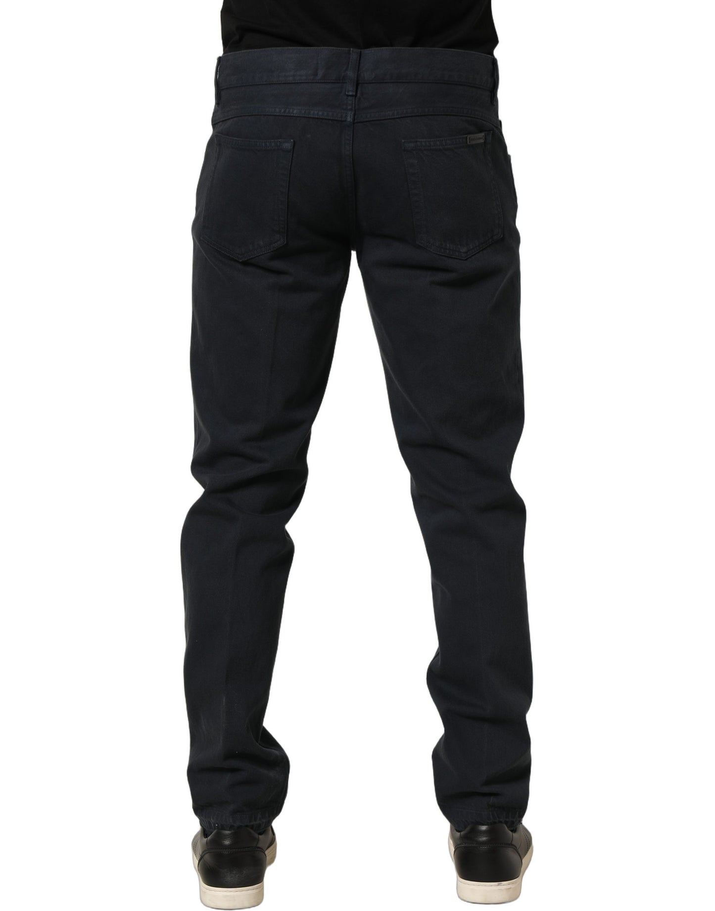 Dolce & Gabbana Vaqueros de Algodón Negro de Talle Medio Ajustados para Hombre