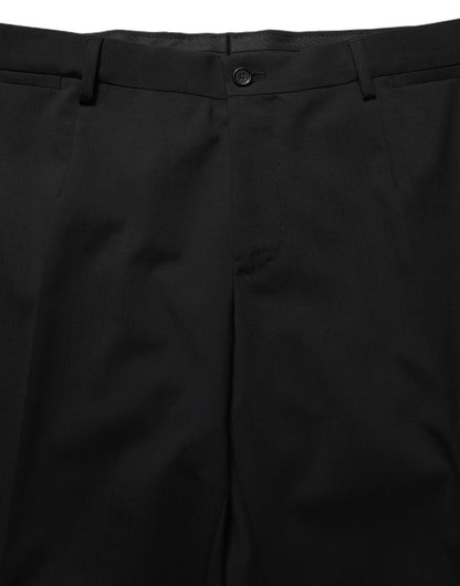 Traje de hombre de 3 piezas Dolce & Gabbana negro de lana de corte entallado formal