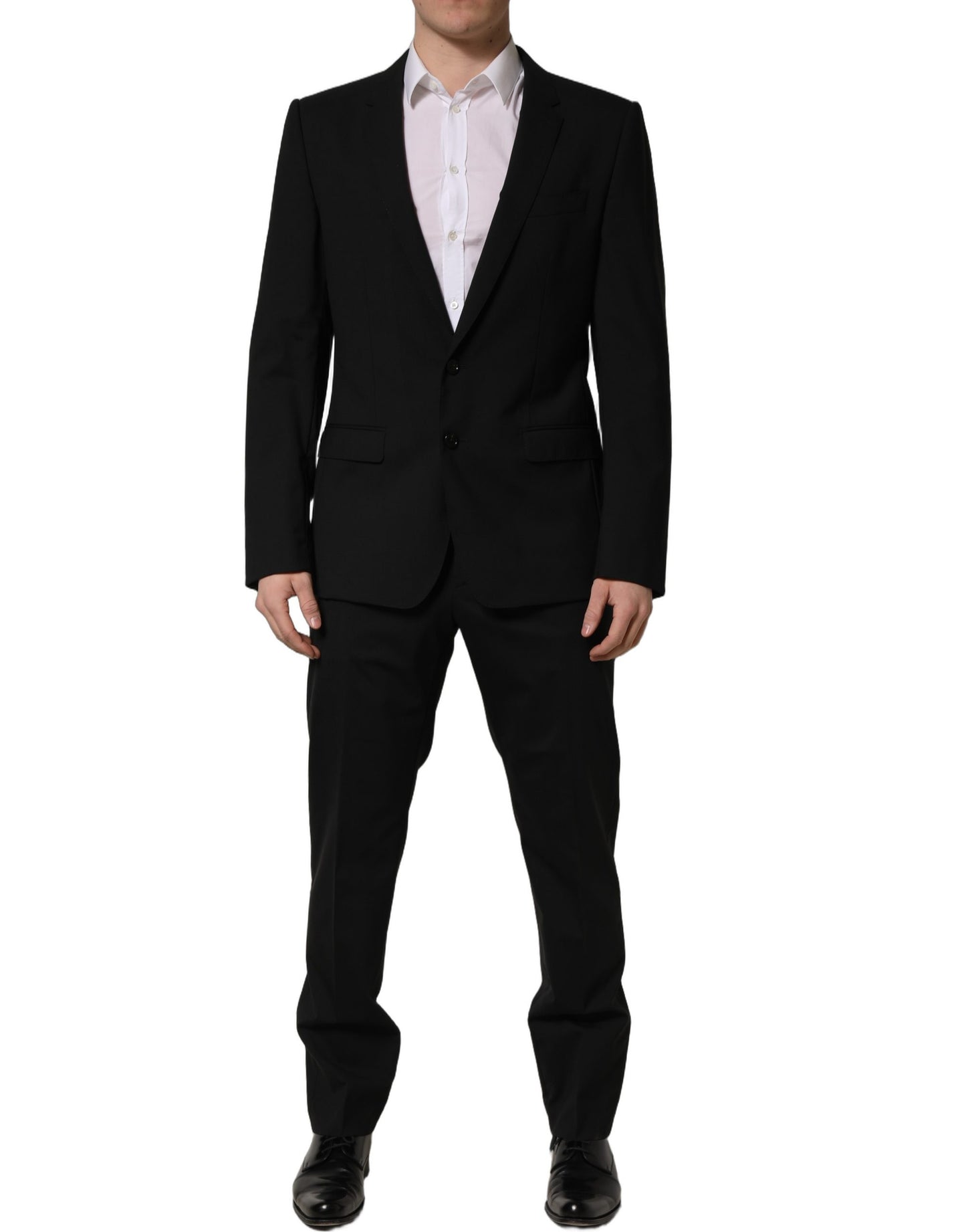 Traje de 2 piezas formal de lana negro de corte slim Dolce & Gabbana para hombre