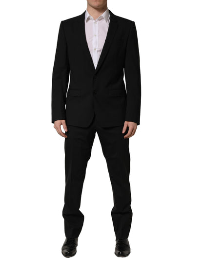 Traje de 2 piezas formal de lana negro de corte slim Dolce & Gabbana para hombre