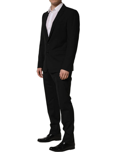 Traje de 2 piezas formal de lana negro de corte slim Dolce & Gabbana para hombre
