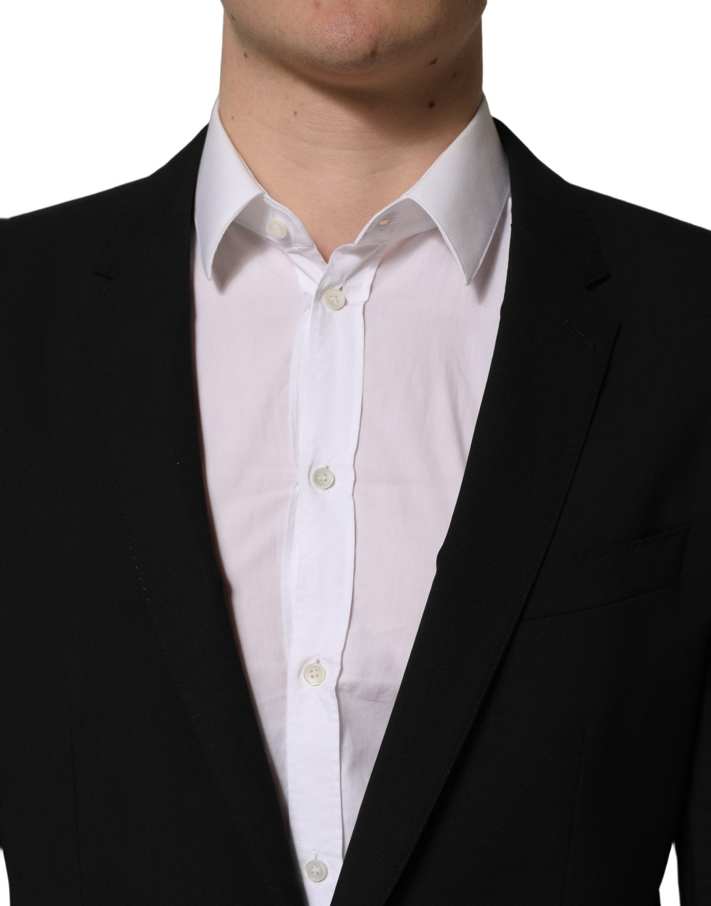 Traje de 2 piezas formal de lana negro de corte slim Dolce & Gabbana para hombre