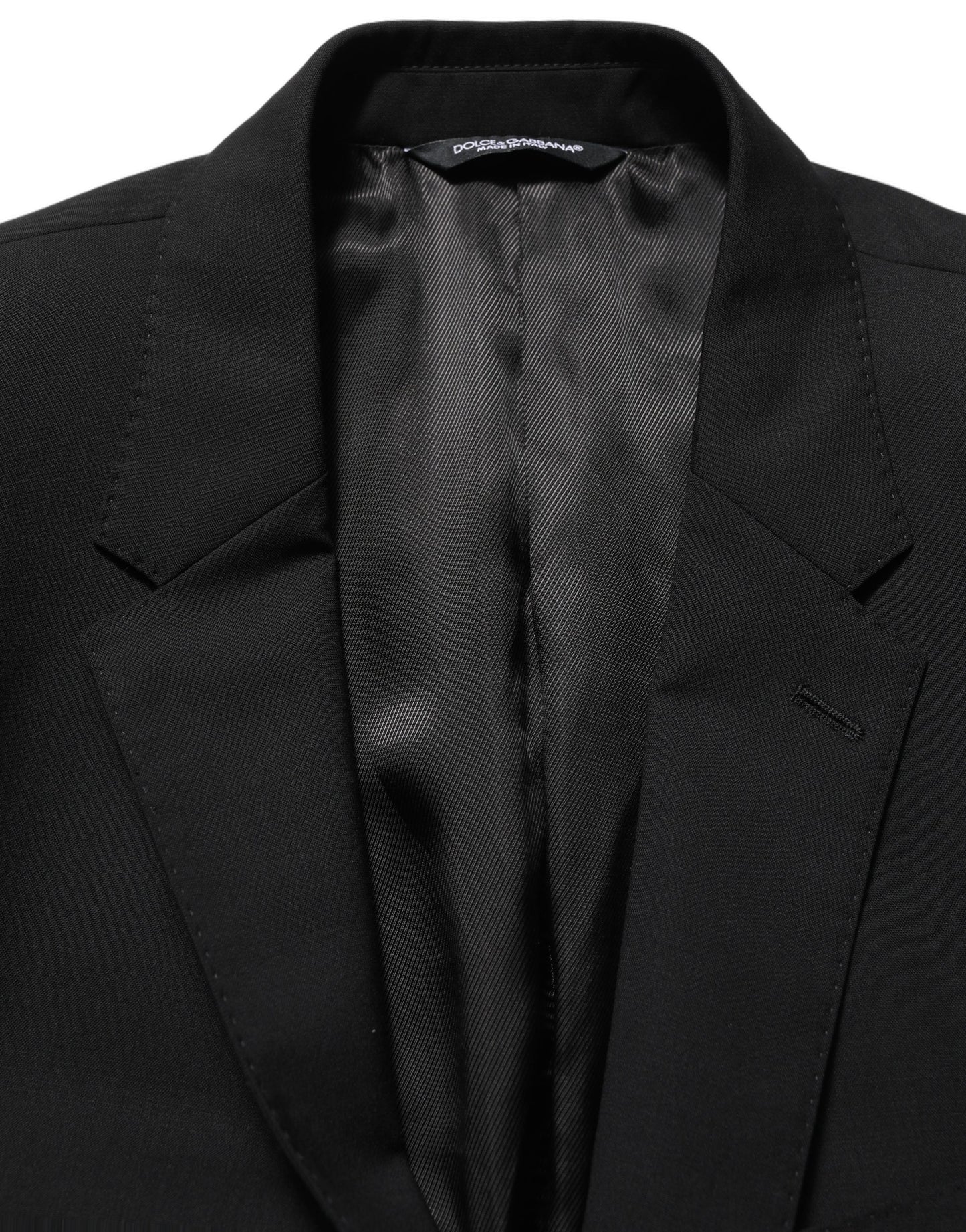 Traje de 2 piezas formal de lana negro de corte slim Dolce & Gabbana para hombre