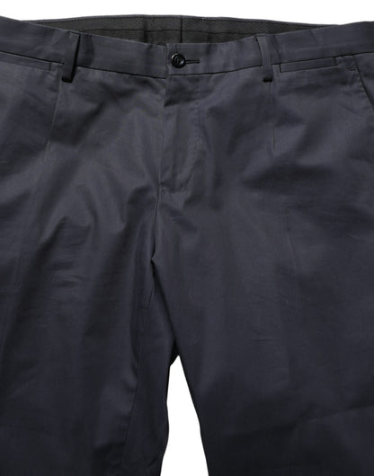 Traje de dos piezas formal ajustado de algodón azul para hombre Dolce & Gabbana