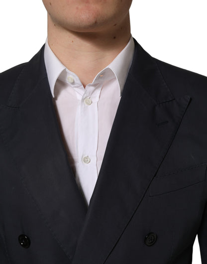 Traje de dos piezas formal ajustado de algodón azul para hombre Dolce & Gabbana