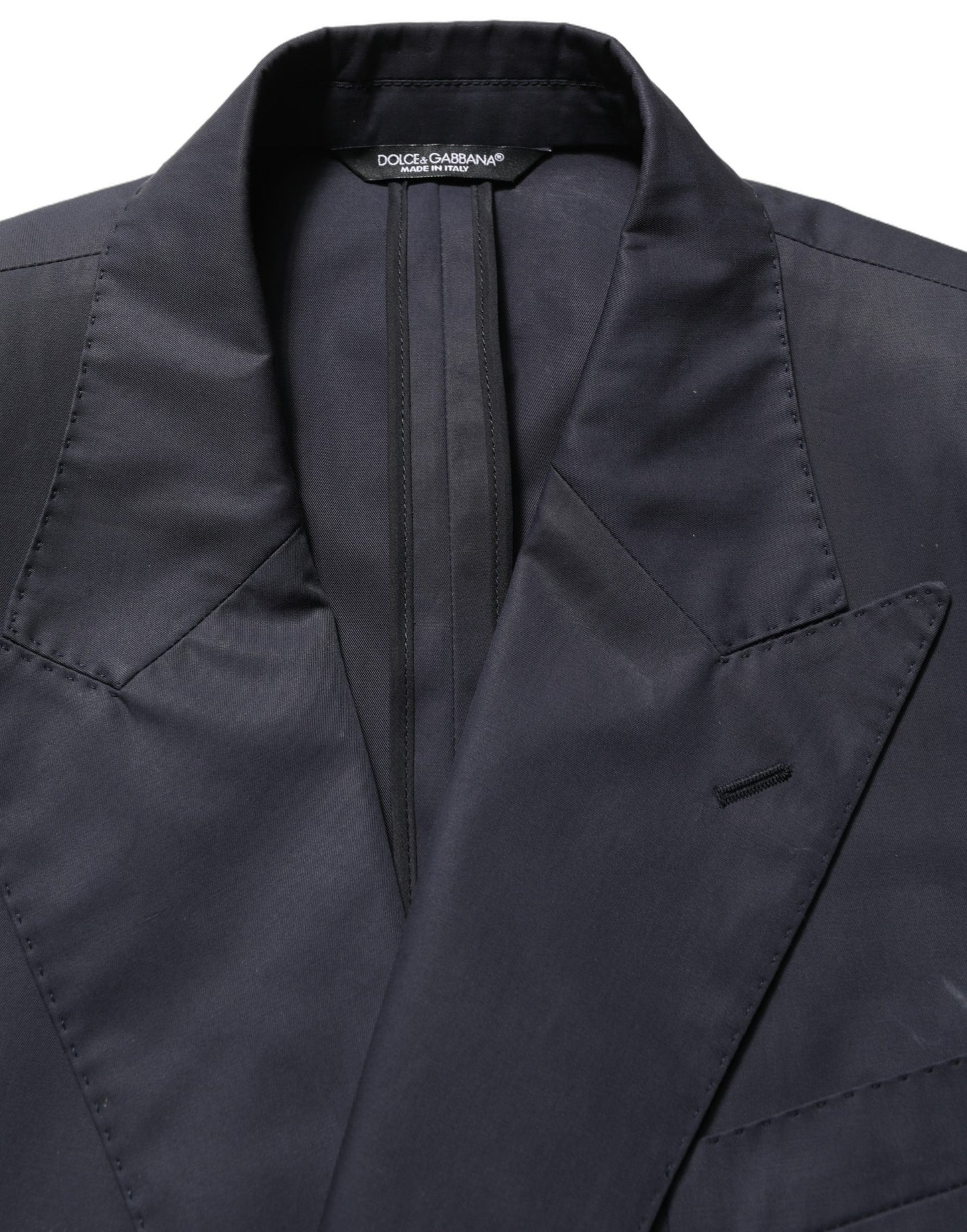 Traje de dos piezas formal ajustado de algodón azul para hombre Dolce & Gabbana