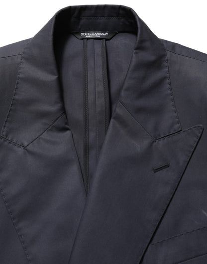 Traje de dos piezas formal ajustado de algodón azul para hombre Dolce & Gabbana