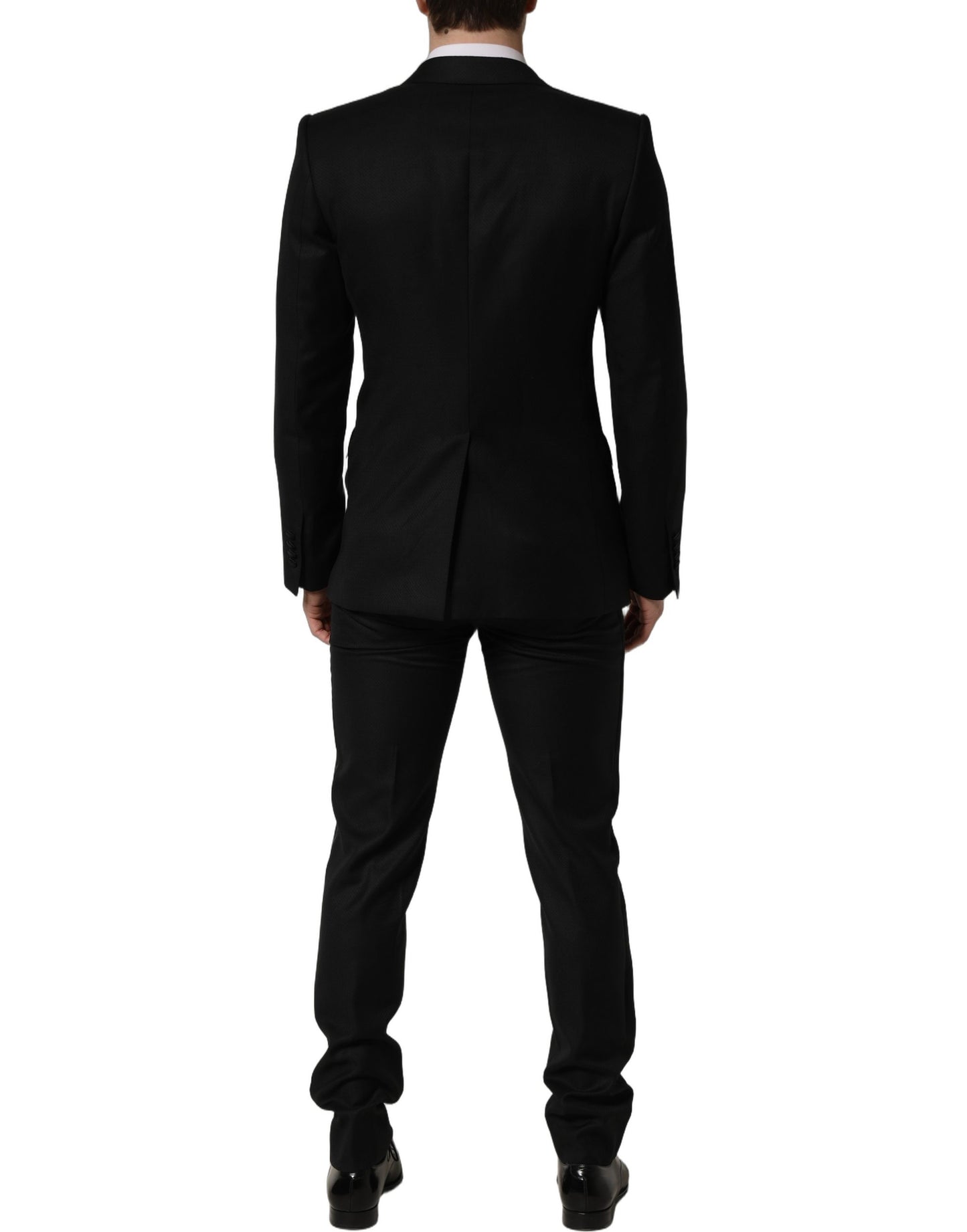 Traje de dos piezas formal de lana negra entallado para hombre Dolce & Gabbana