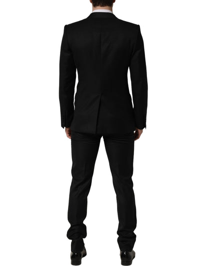 Traje de dos piezas formal de lana negra entallado para hombre Dolce & Gabbana