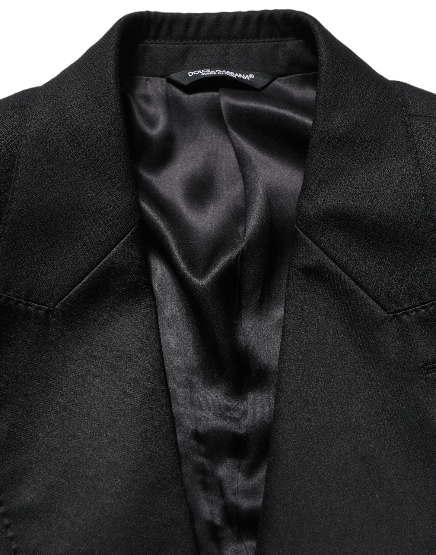 Traje de dos piezas formal de lana negra entallado para hombre Dolce & Gabbana