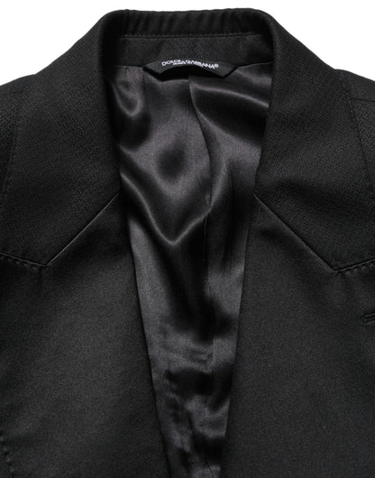 Traje de dos piezas formal de lana negra entallado para hombre Dolce & Gabbana