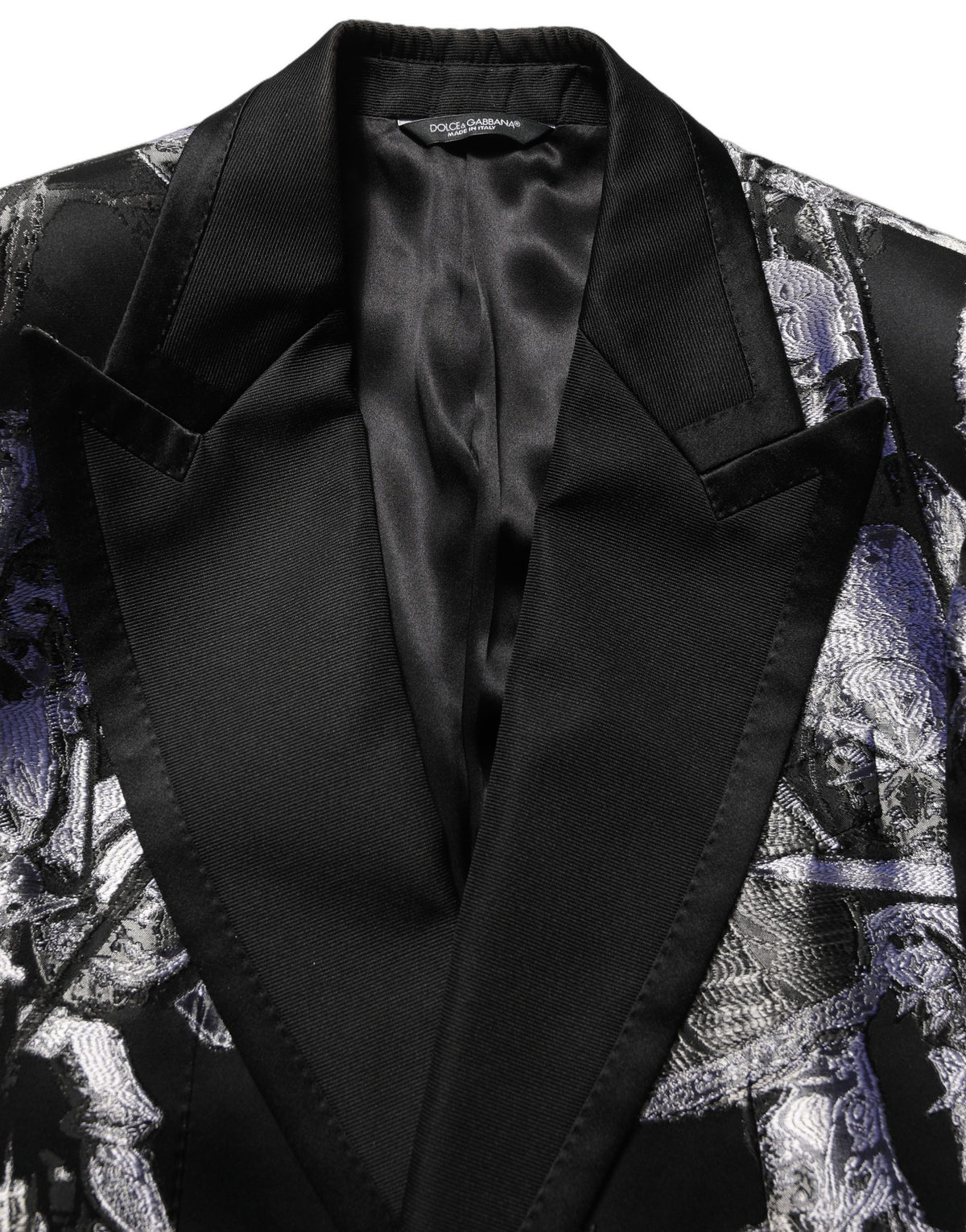 Costume 3 pièces Dolce & Gabbana en jacquard noir coupe slim