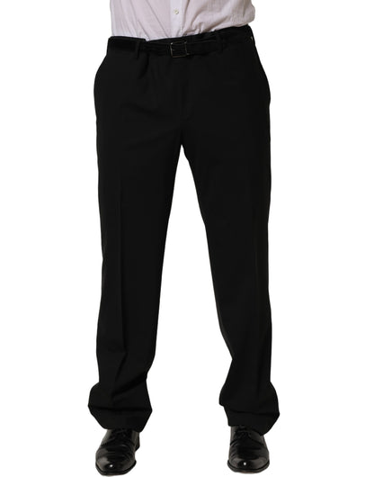 Pantalon de costume Dolce & Gabbana en laine noire à coupe fuselée