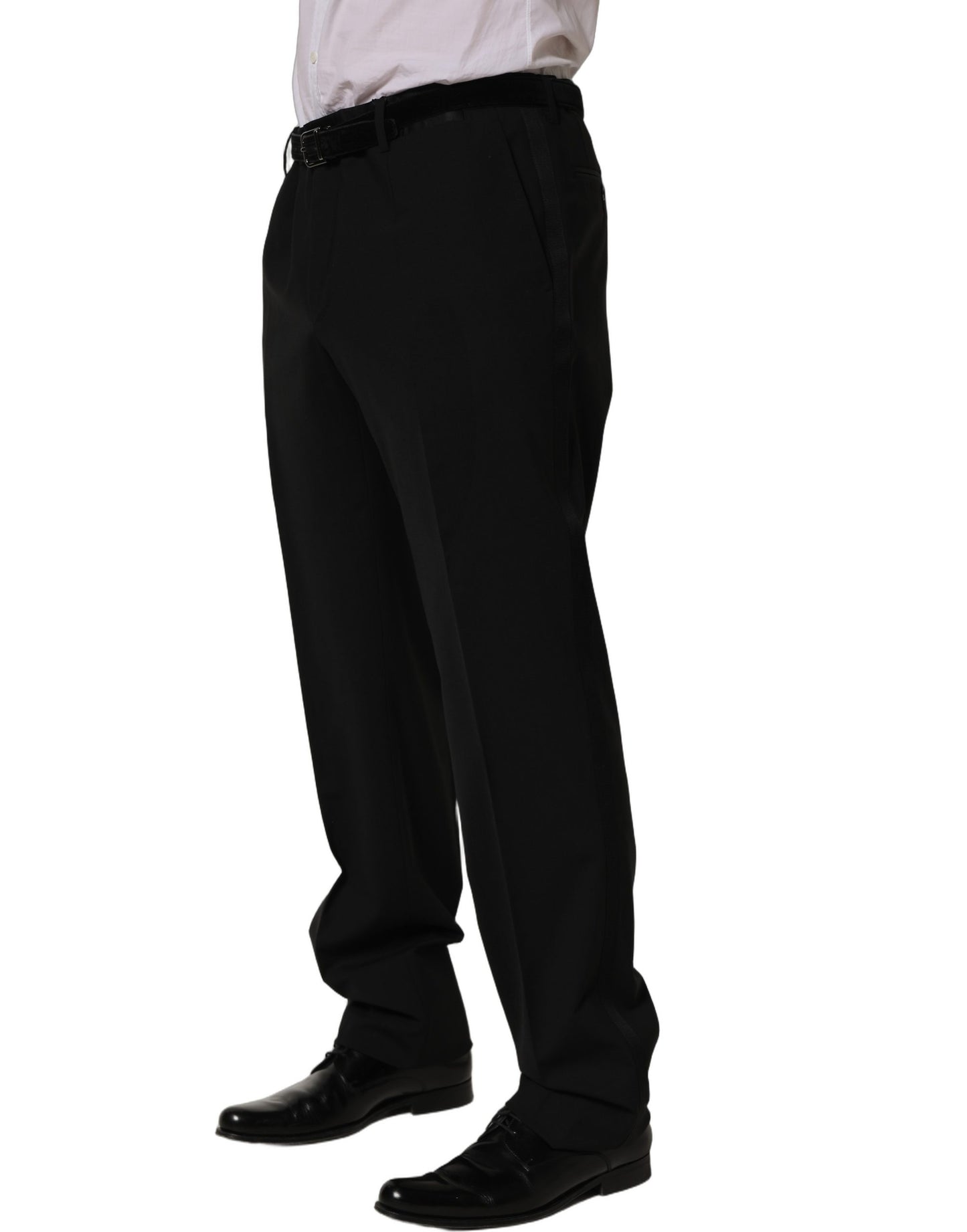 Pantalon de costume Dolce & Gabbana en laine noire à coupe fuselée