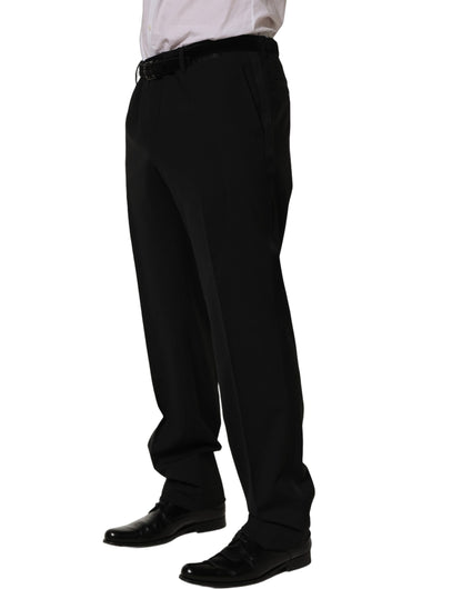 Pantalon de costume Dolce & Gabbana en laine noire à coupe fuselée