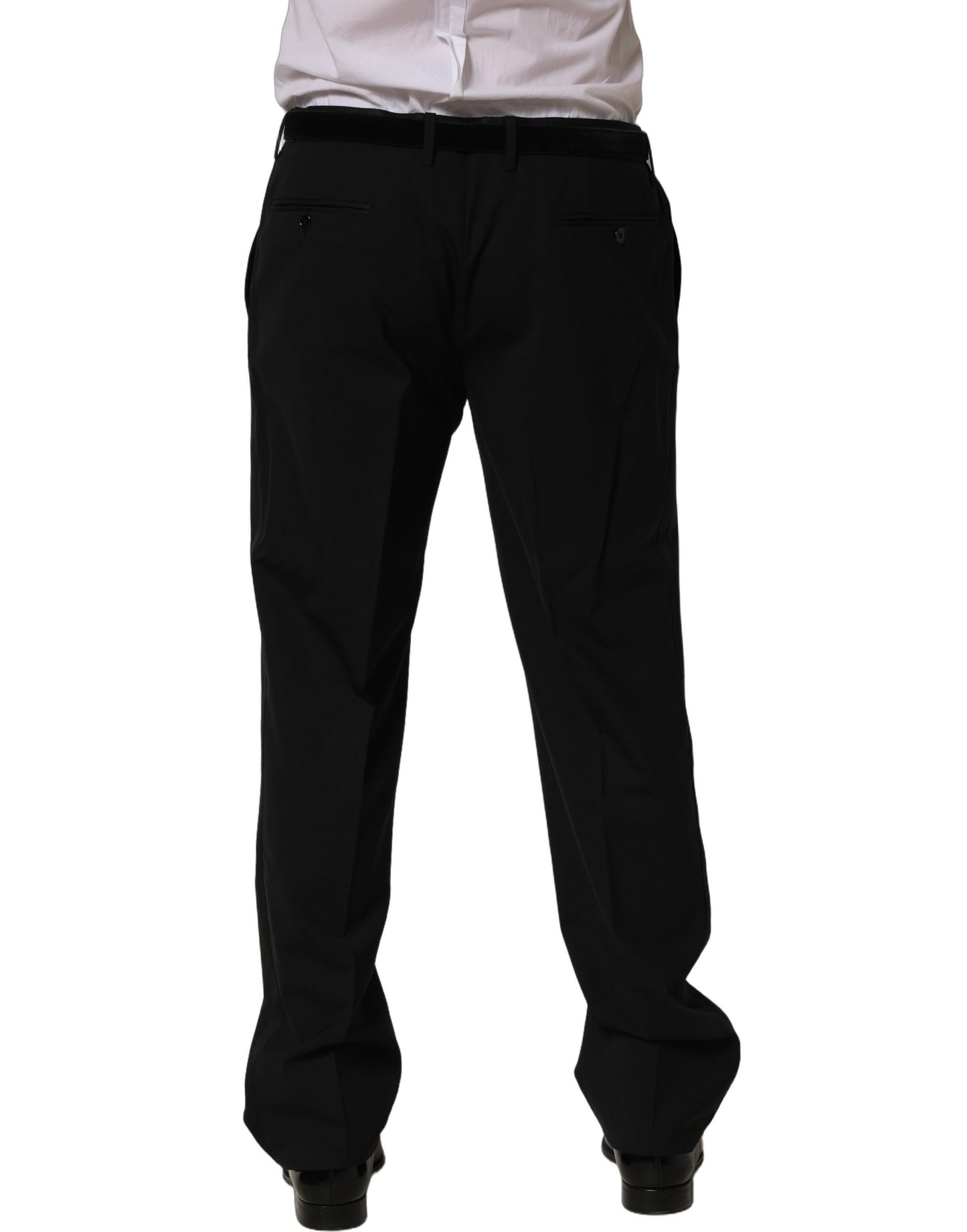 Pantalon de costume Dolce & Gabbana en laine noire à coupe fuselée