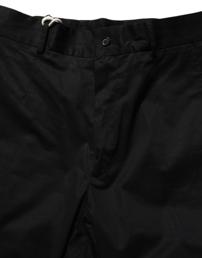 Pantalones de vestir Dolce & Gabbana de algodón negro con pernera cónica