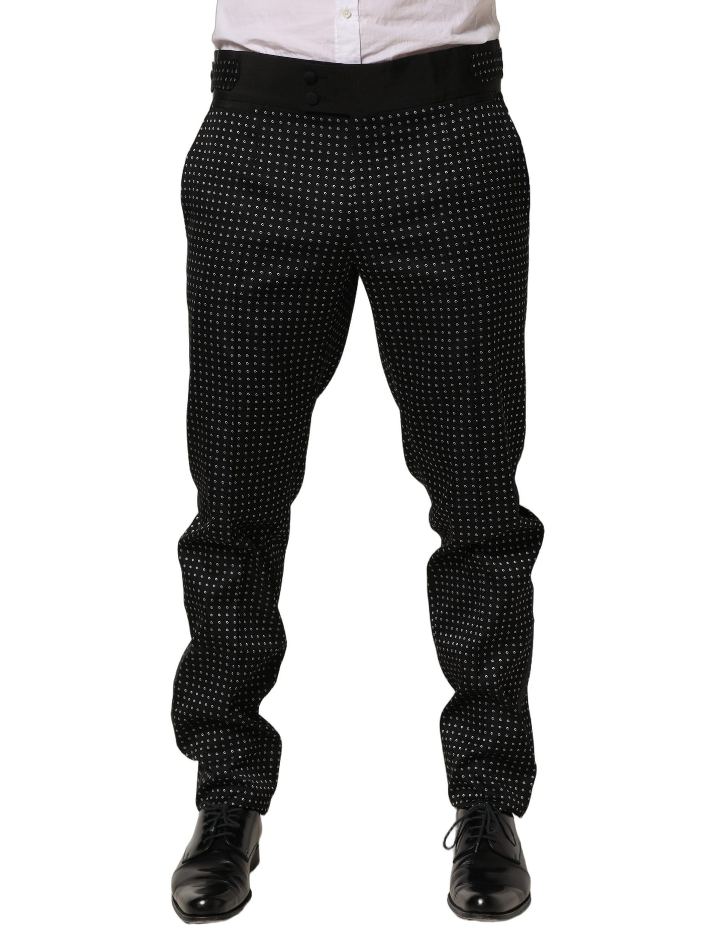 Pantalon-jupe en coton à pois noir Dolce & Gabbana