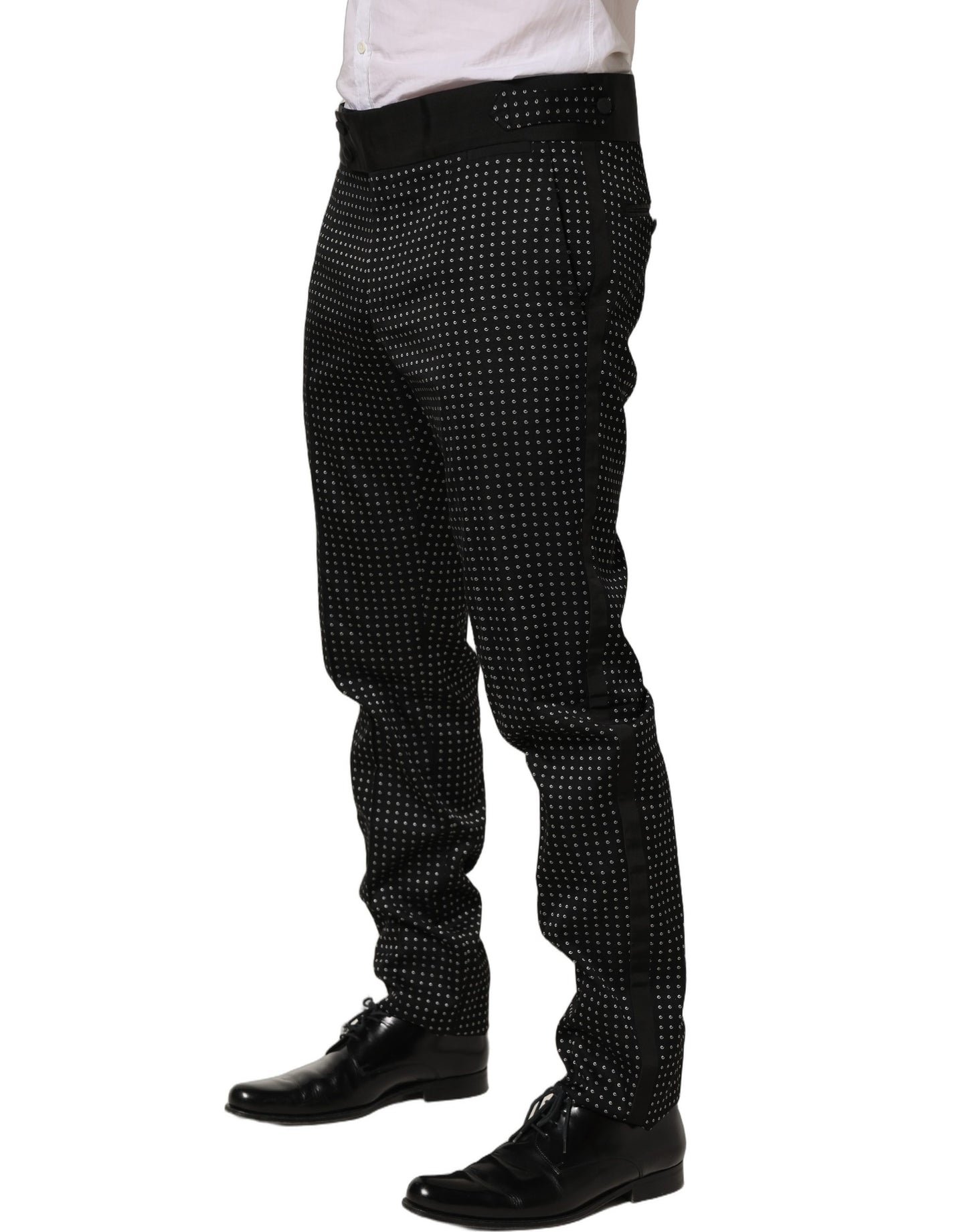 Pantalon-jupe en coton à pois noir Dolce & Gabbana