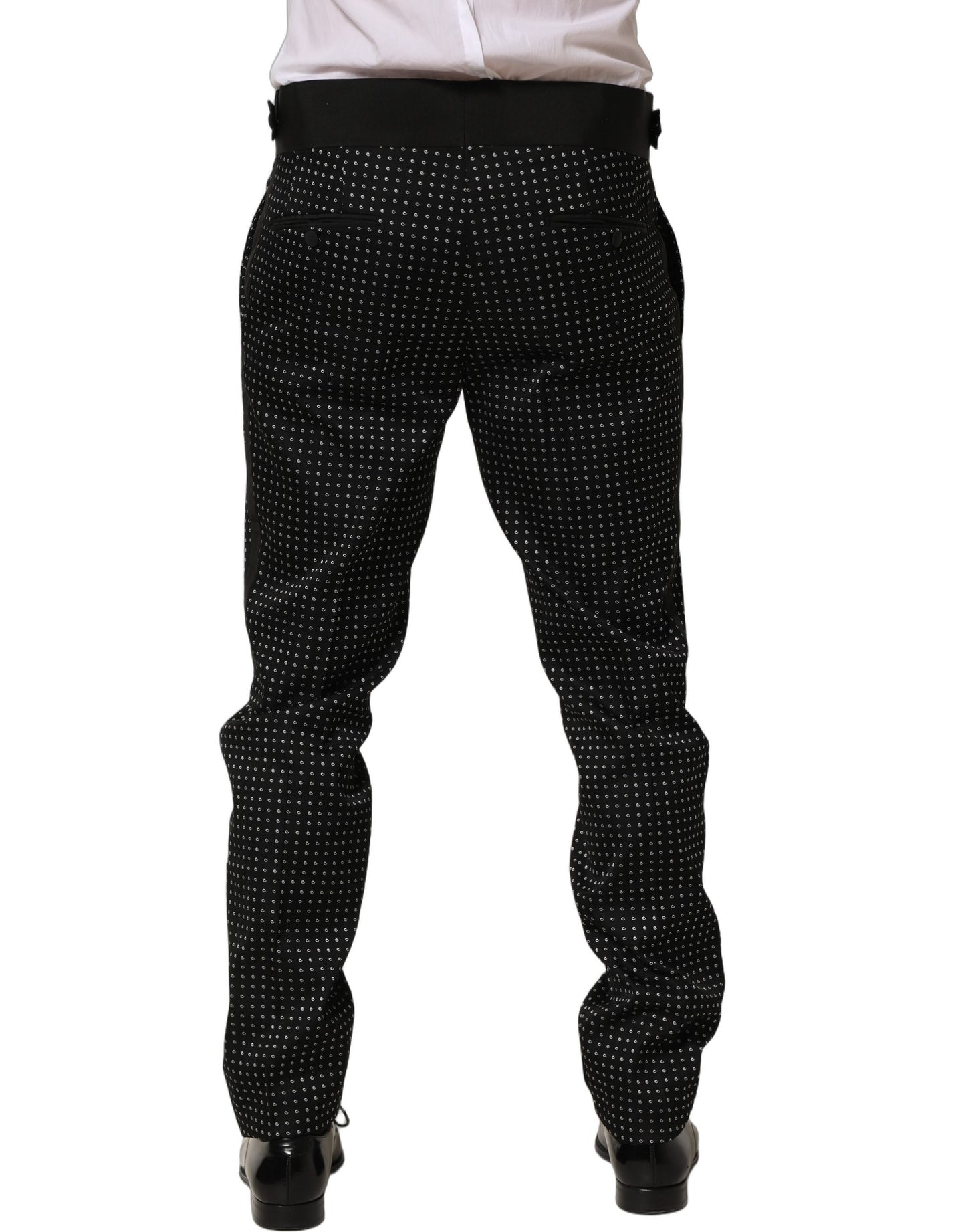 Pantalon-jupe en coton à pois noir Dolce & Gabbana