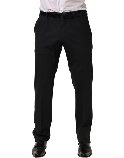 Pantalones de vestir cónicos de lana negra Dolce & Gabbana