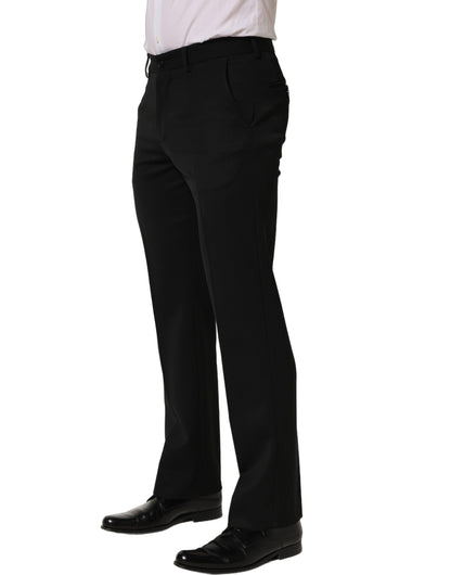 Pantalones de vestir cónicos de lana negra para hombre Dolce & Gabbana