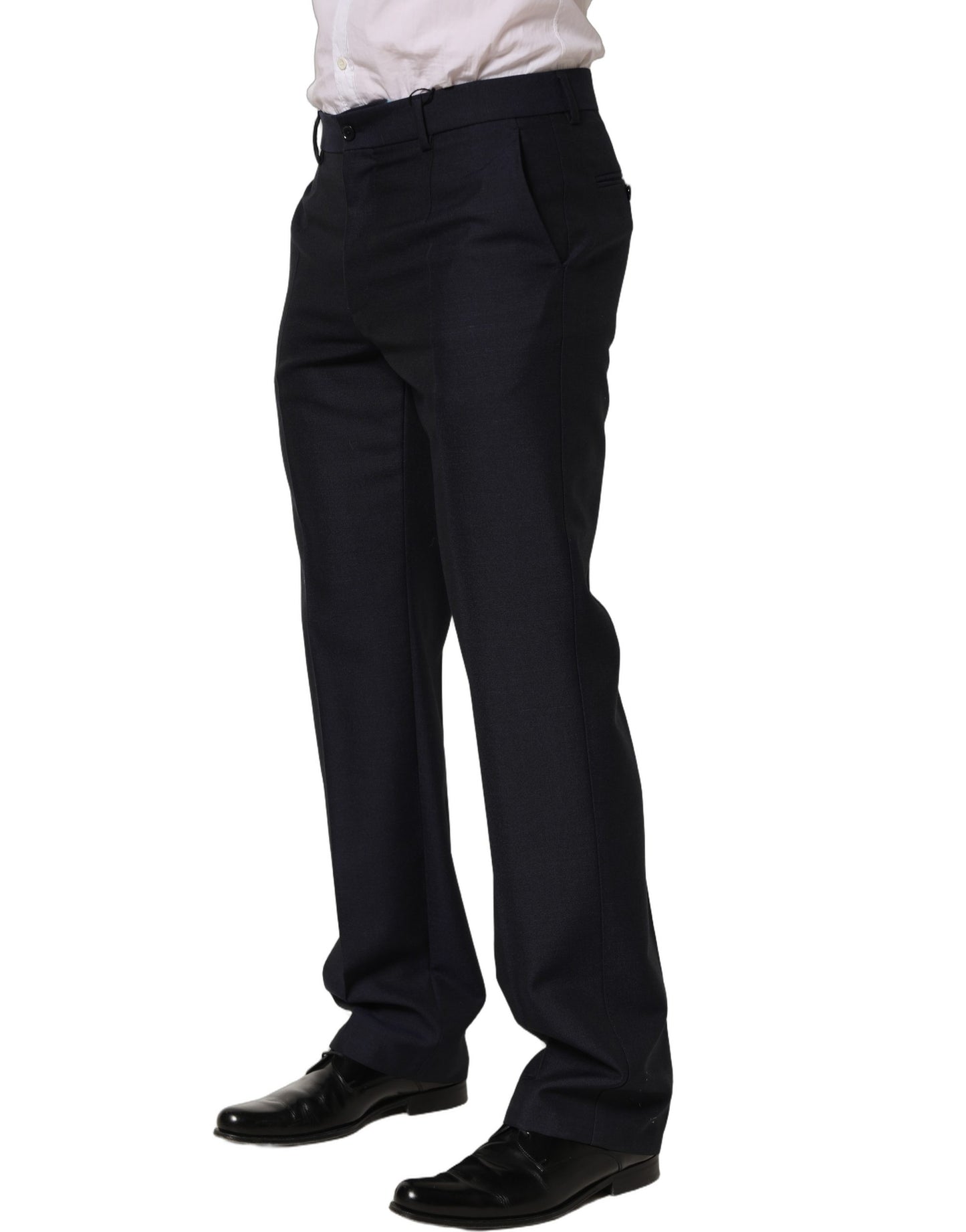 Pantalon de costume Dolce & Gabbana en laine noire à coupe fuselée