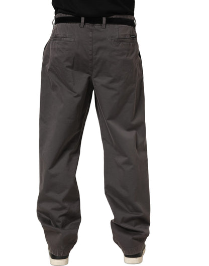 Pantalón recto de hombre de tiro medio gris oscuro Dolce & Gabbana