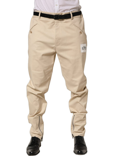Pantalones cónicos Dolce & Gabbana Re-Edition de tiro medio color beige para hombre