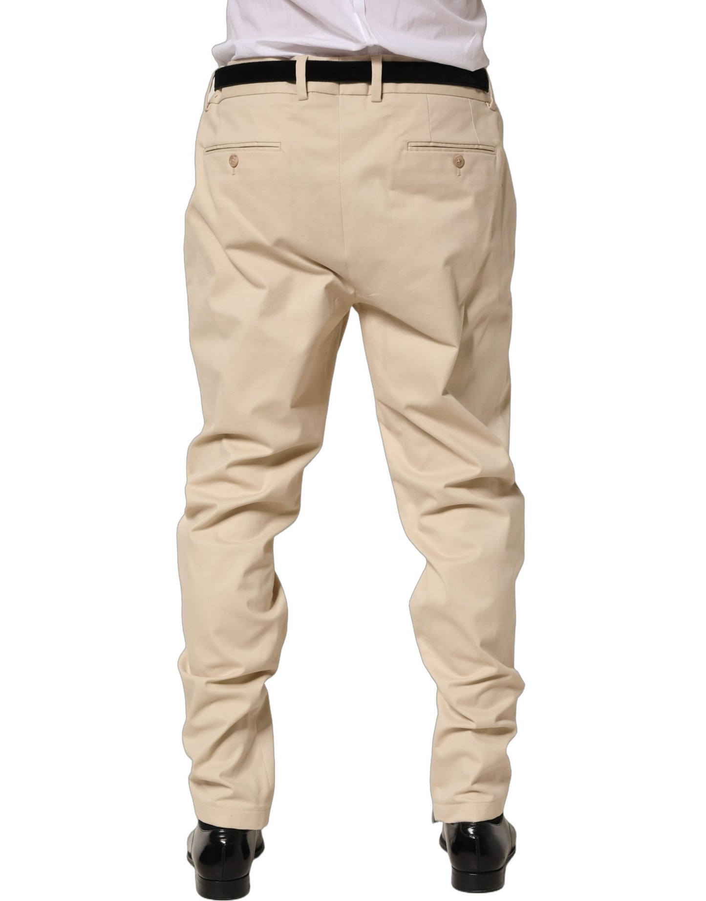 Pantalones cónicos Dolce & Gabbana Re-Edition de tiro medio color beige para hombre