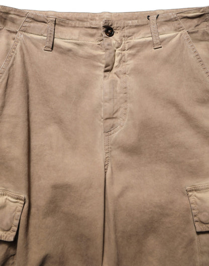 Pantalon cargo droit Dolce & Gabbana marron taille mi-haute